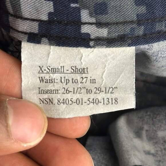 US Navy Military Camo Uniform Blue Digital Print USN Adjustable Cargo Pant Men S - Picture 3 of 13